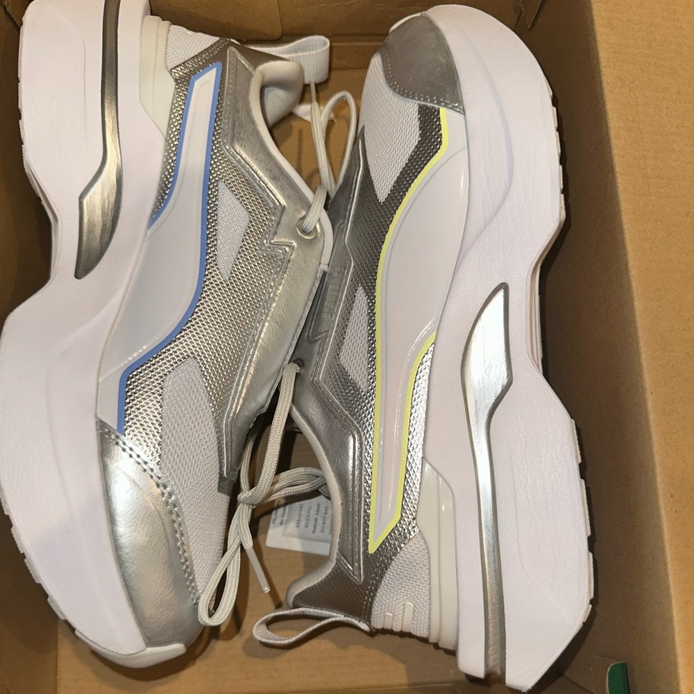Puma Silver and White Women's Sneakers
